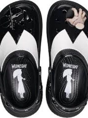 CROCS Black & White Wednesday Graphic Slip-On Clogs